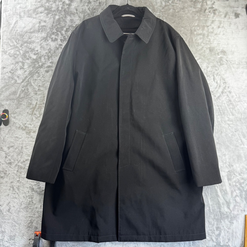 Joseph Abboud Car Coat Mens XL Black Removable Quilted Liner Trench (L)
